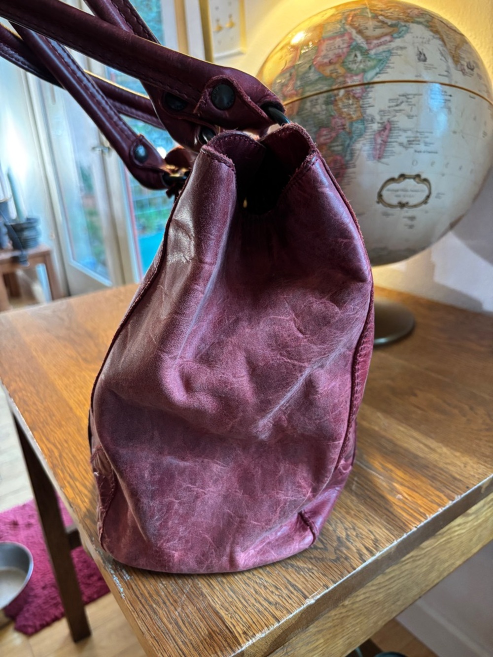 Frye Red Leather Tote Bag - Picture 4 of 8
